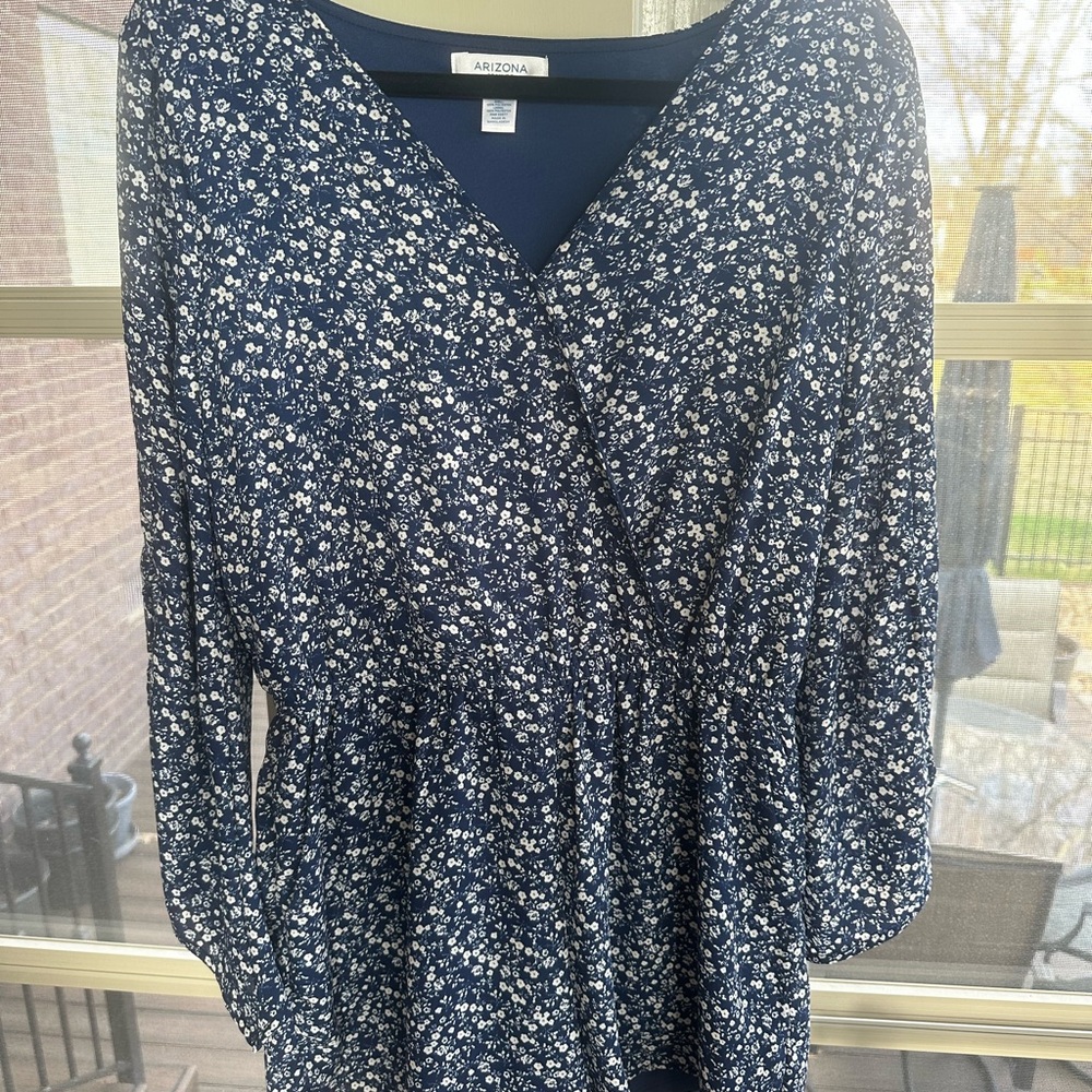 Arizona Jean Company Women's Blue Floral Romper